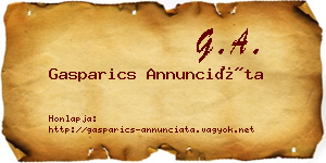 Gasparics Annunciáta névjegykártya